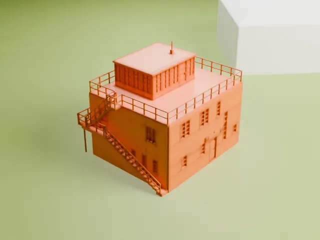 RAF Rougham control tower model, West view
