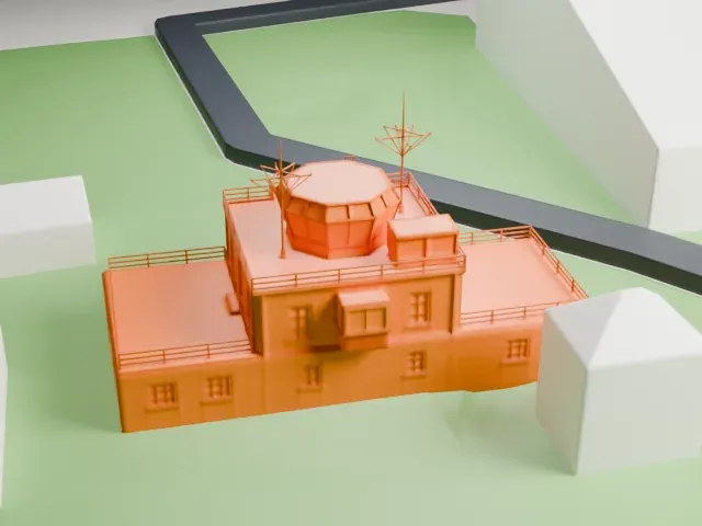 RAF Upper Heyford control tower model, North view