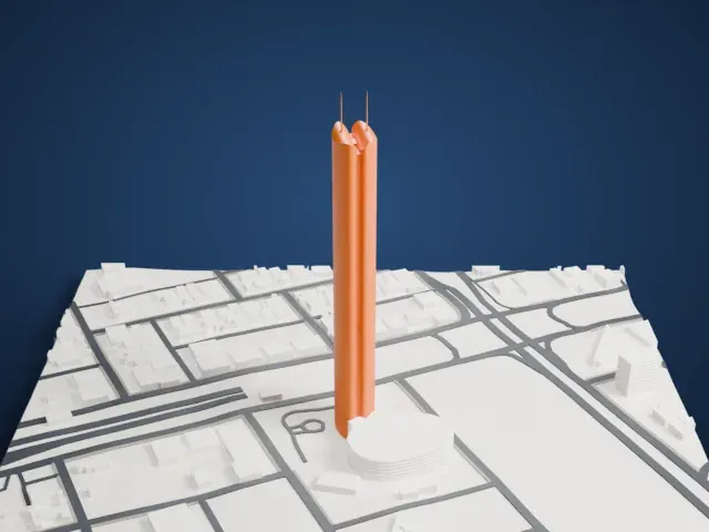 Rafal Tower model, East view