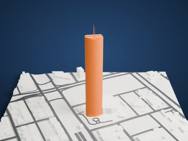 Rafal Tower model, South view