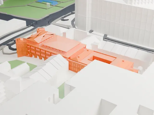 Raffles Hotel model, North view