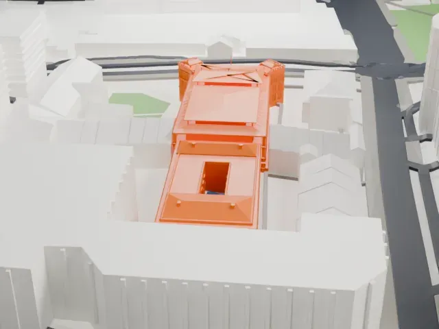 Raffles Hotel model, West view