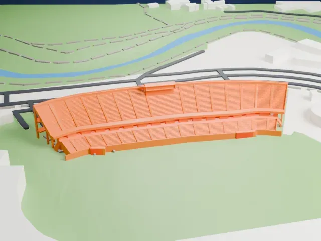 Ramat Gan Stadium model, East view