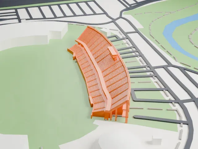 Ramat Gan Stadium model, North view