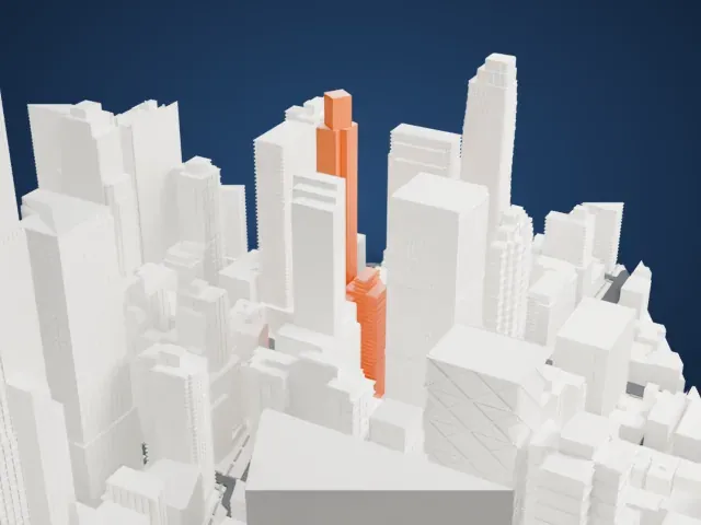Random House Tower model, North view