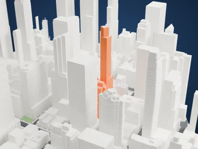 Random House Tower model, West view