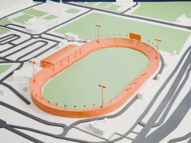 Rashid Stadium model, South view