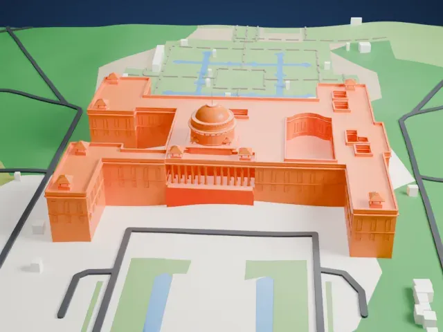 Rashtrapati Bhavan model, East view