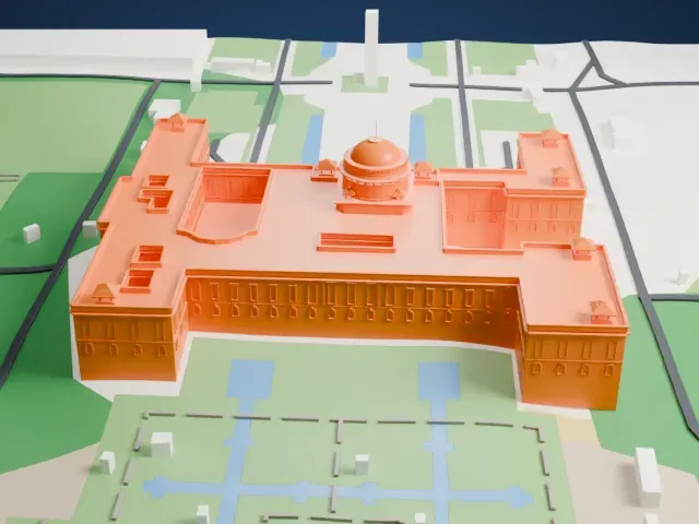 Rashtrapati Bhavan model, West view