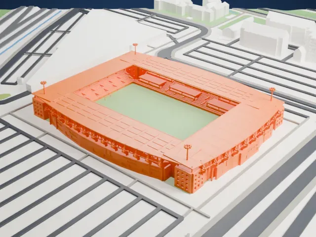 Rat Verlegh Stadion model, East view