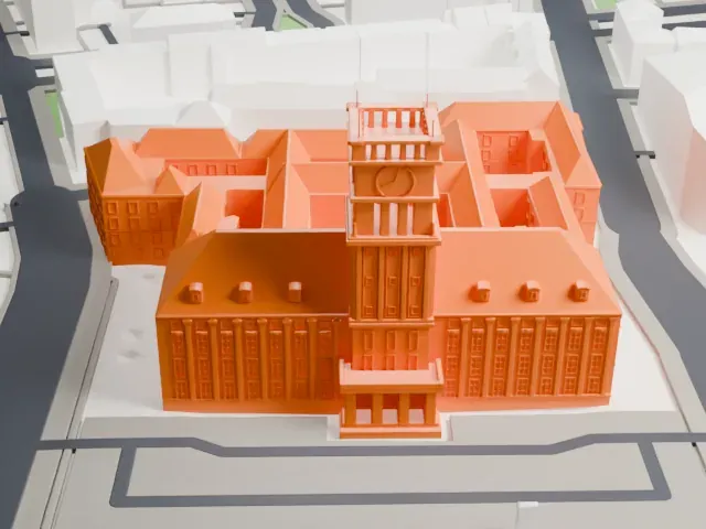 Rathaus Schöneberg model, East view