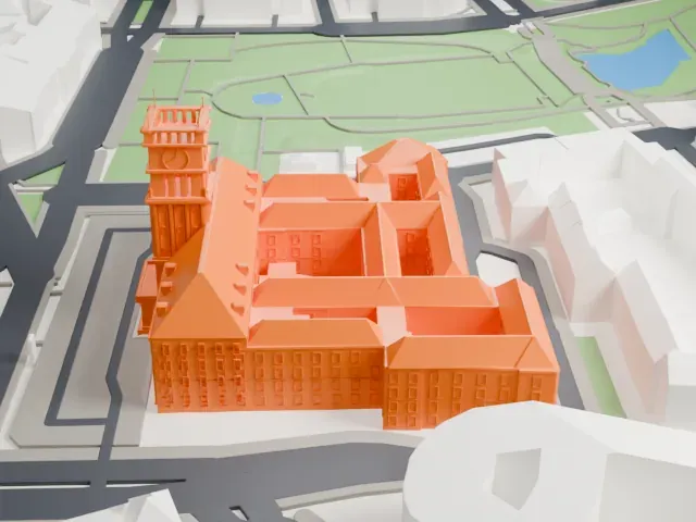 Rathaus Schöneberg model, North view