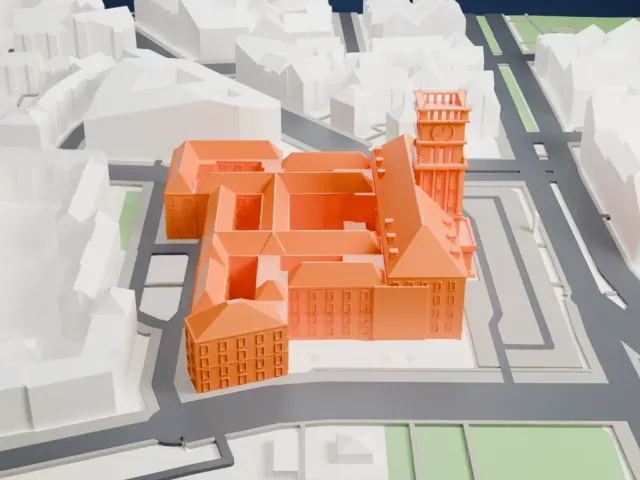 Rathaus Schöneberg model, South view