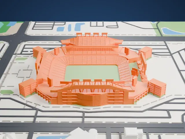 Raymond James Stadium model, East view