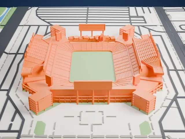 Raymond James Stadium model, South view