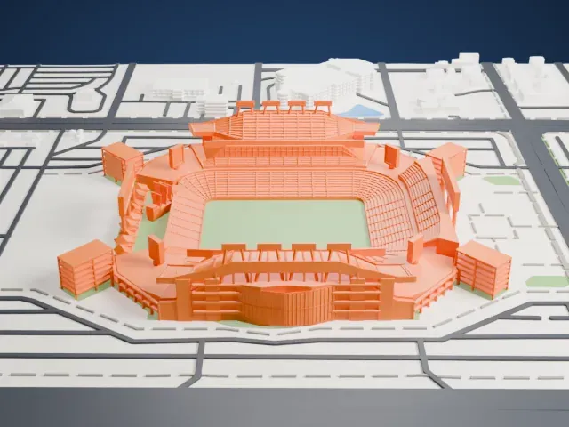 Raymond James Stadium model, West view