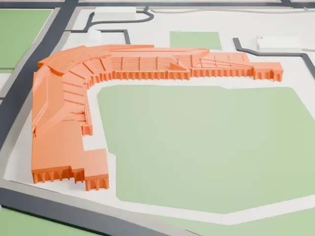 RE/MAX Field model, West view