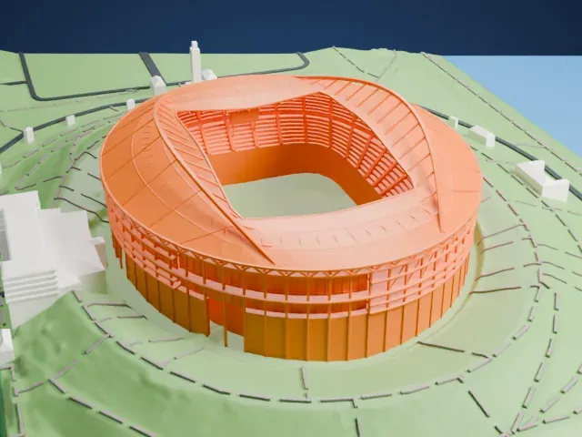 Red Bull Arena (Leipzig) model, North view