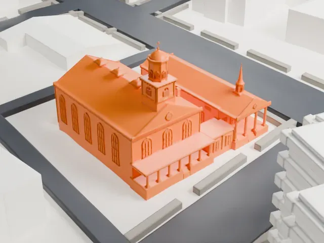 Reformed Church of Newtown model, South view