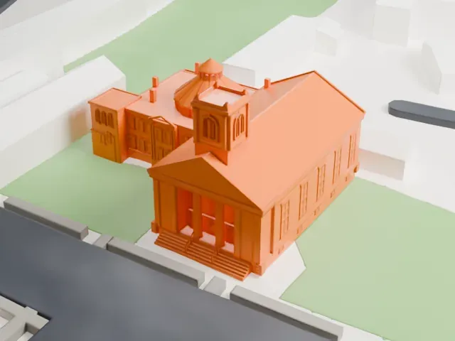 Reformed Church on Staten Island model, East view