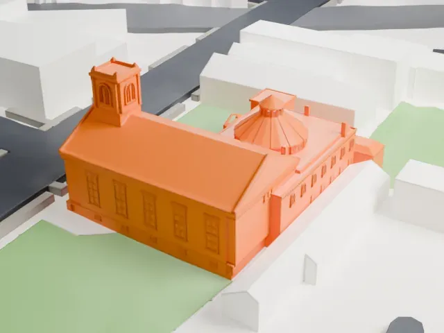 Reformed Church on Staten Island model, North view