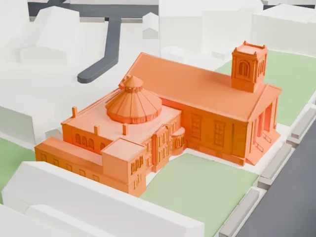 Reformed Church on Staten Island model, South view