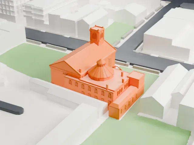 Reformed Church on Staten Island model, West view