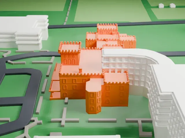 Reid Hall, Manhattanville College model, East view