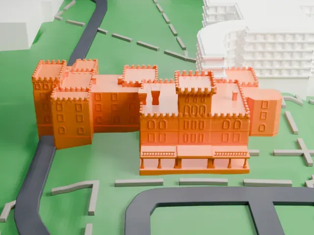 Reid Hall, Manhattanville College model, South view