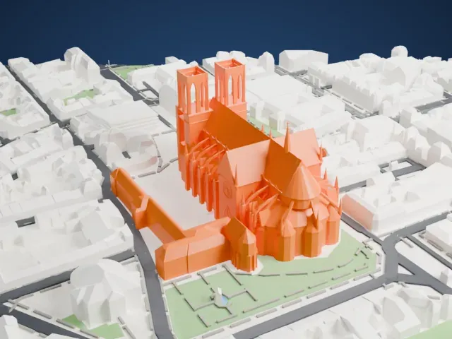 Reims Cathedral model, East view