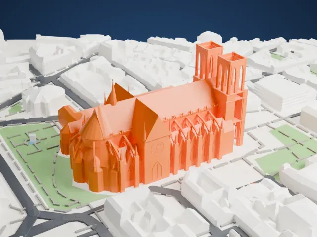 Reims Cathedral model, North view