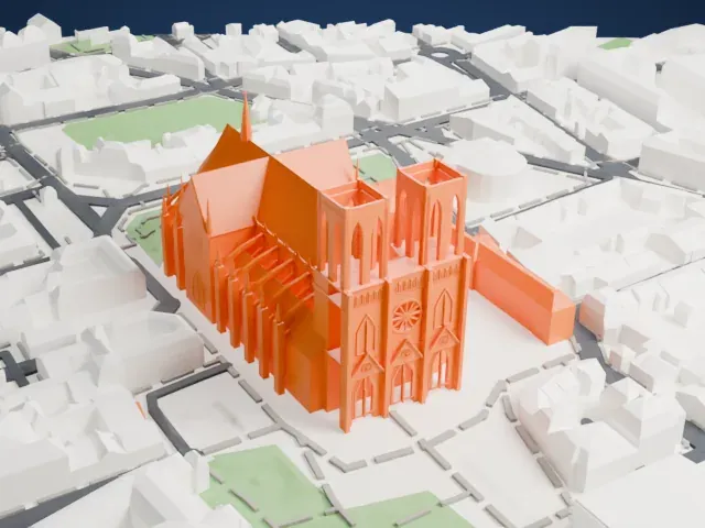 Reims Cathedral model, West view