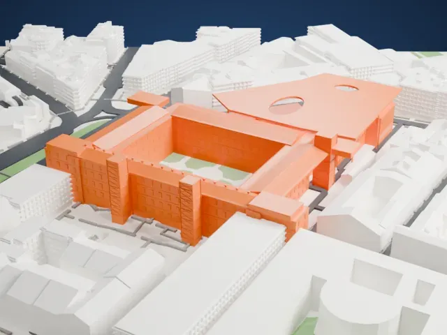 Museo Reina Sofía model, North view