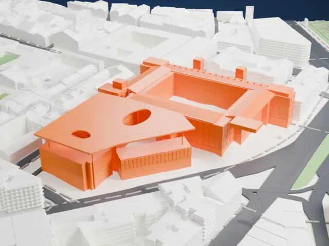 Museo Reina Sofía model, South view