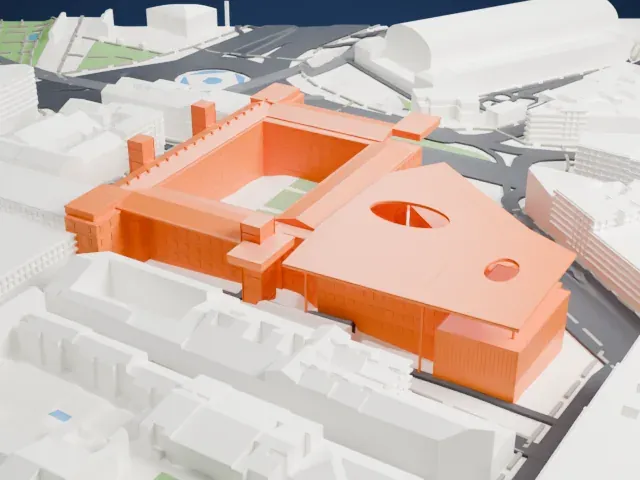 Museo Reina Sofía model, West view