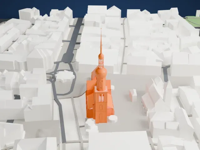 St. Reinold’s Church model, West view