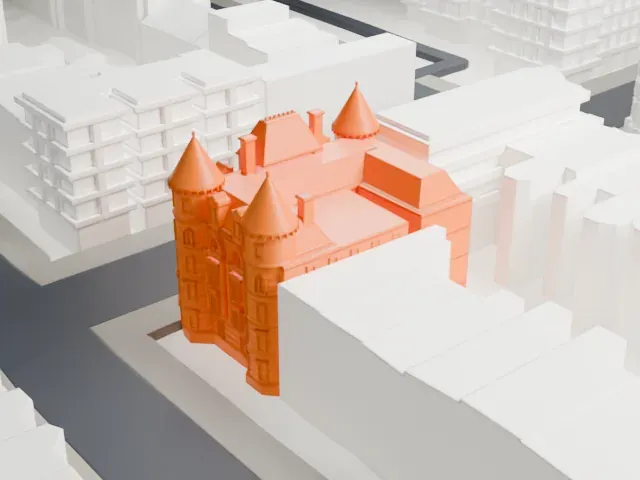 Renaissance Apartments model, West view