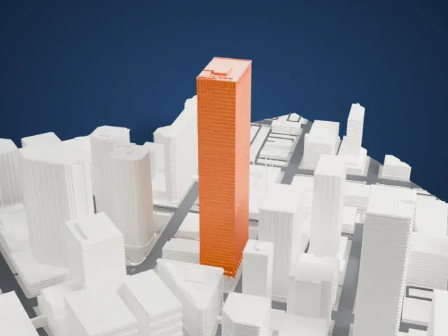Republic Plaza (Denver) model, North view