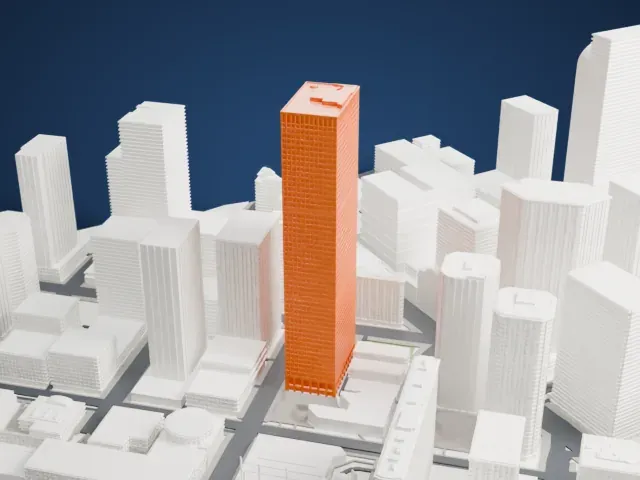 Republic Plaza (Denver) model, South view