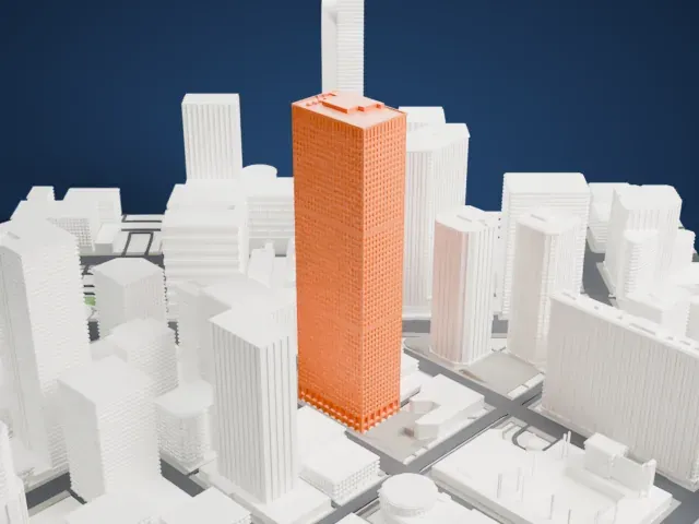 Republic Plaza (Denver) model, West view