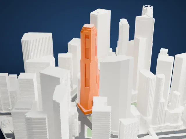 Republic Plaza (Singapore) model, East view