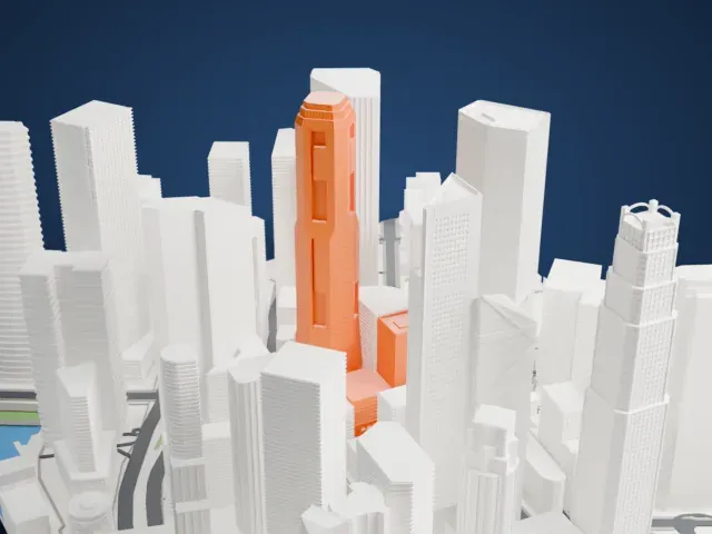 Republic Plaza (Singapore) model, North view