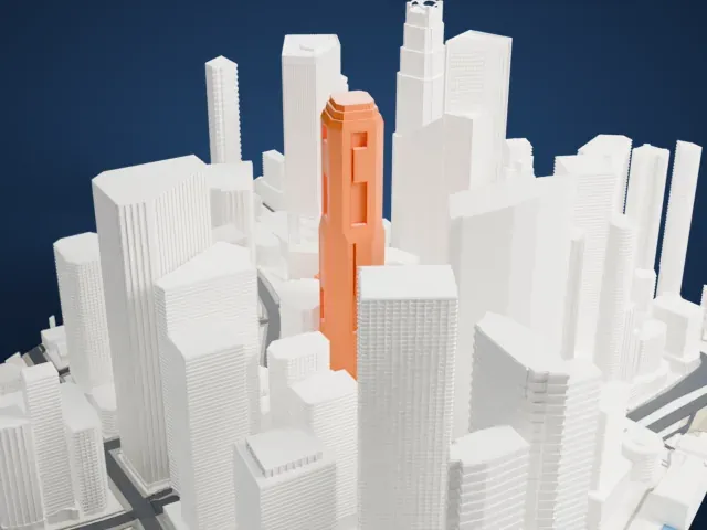 Republic Plaza (Singapore) model, South view