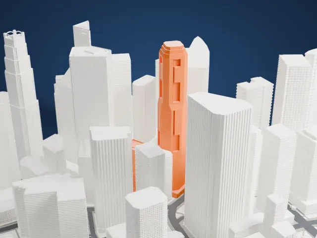 Republic Plaza (Singapore) model, West view