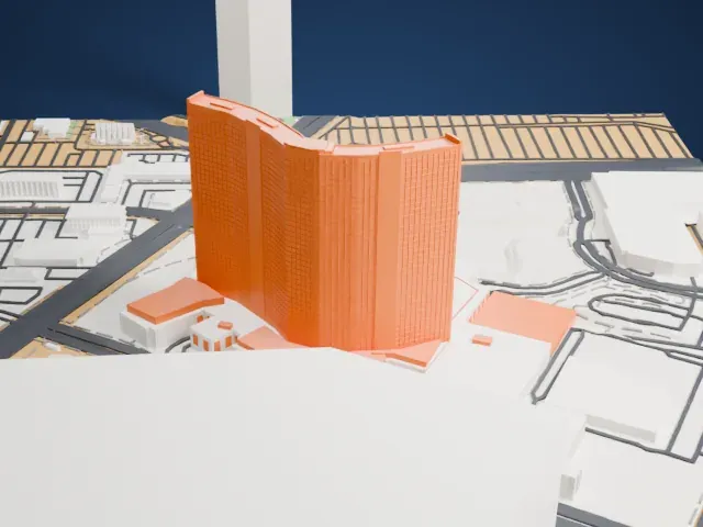 Resorts World Las Vegas model, North view