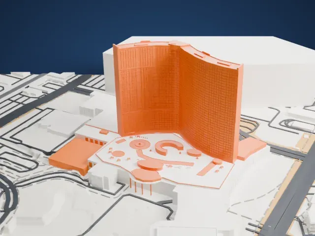 Resorts World Las Vegas model, South view