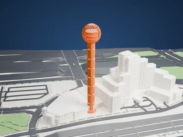 Reunion Tower model, East view