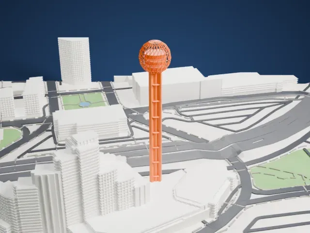 Reunion Tower model, West view