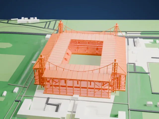 RheinEnergieStadion model, North view
