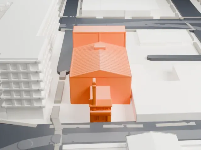 Rialto Theatre model, North view